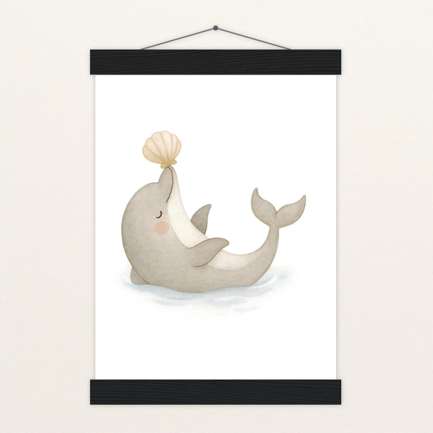 Dora der Delfin - Motiv: "Muschel" Poster mit Leisten von tinylearner