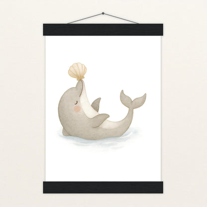 Dora der Delfin - Motiv: "Muschel" Poster mit Leisten von tinylearner
