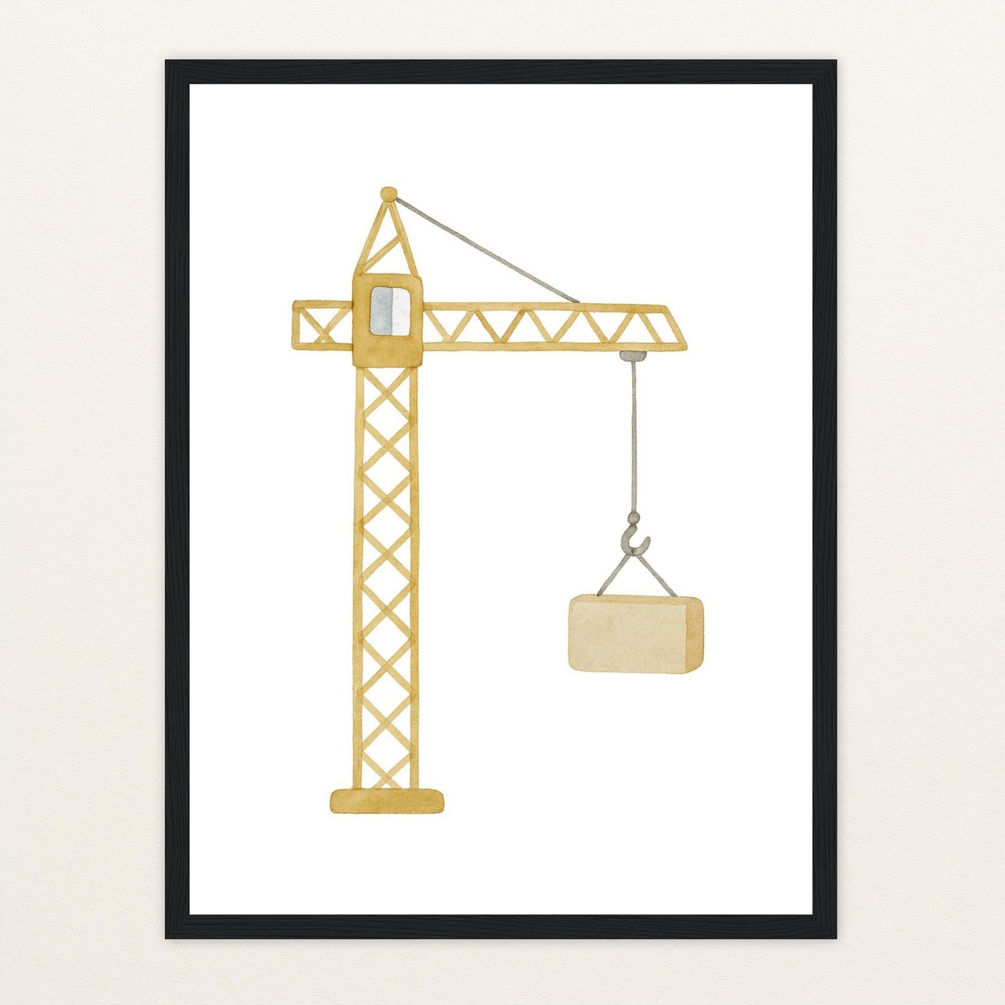 Kran Poster mit Holzrahmen von tinylearner