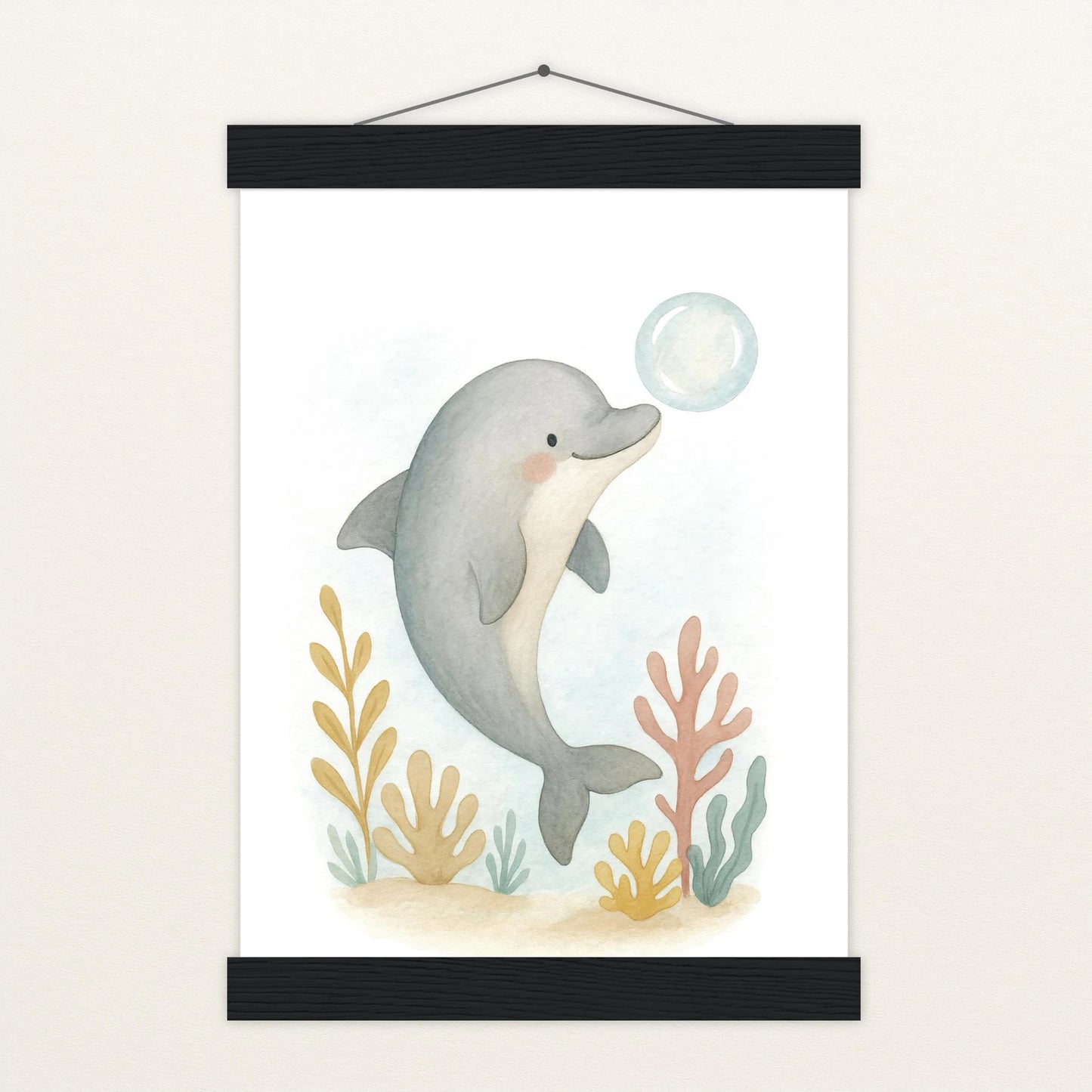 Dora der Delfin - Motiv: "Luftblase" Poster mit Leisten von tinylearner