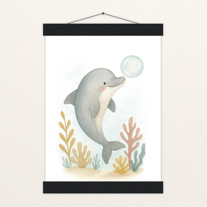 Dora der Delfin - Motiv: "Luftblase" Poster mit Leisten von tinylearner