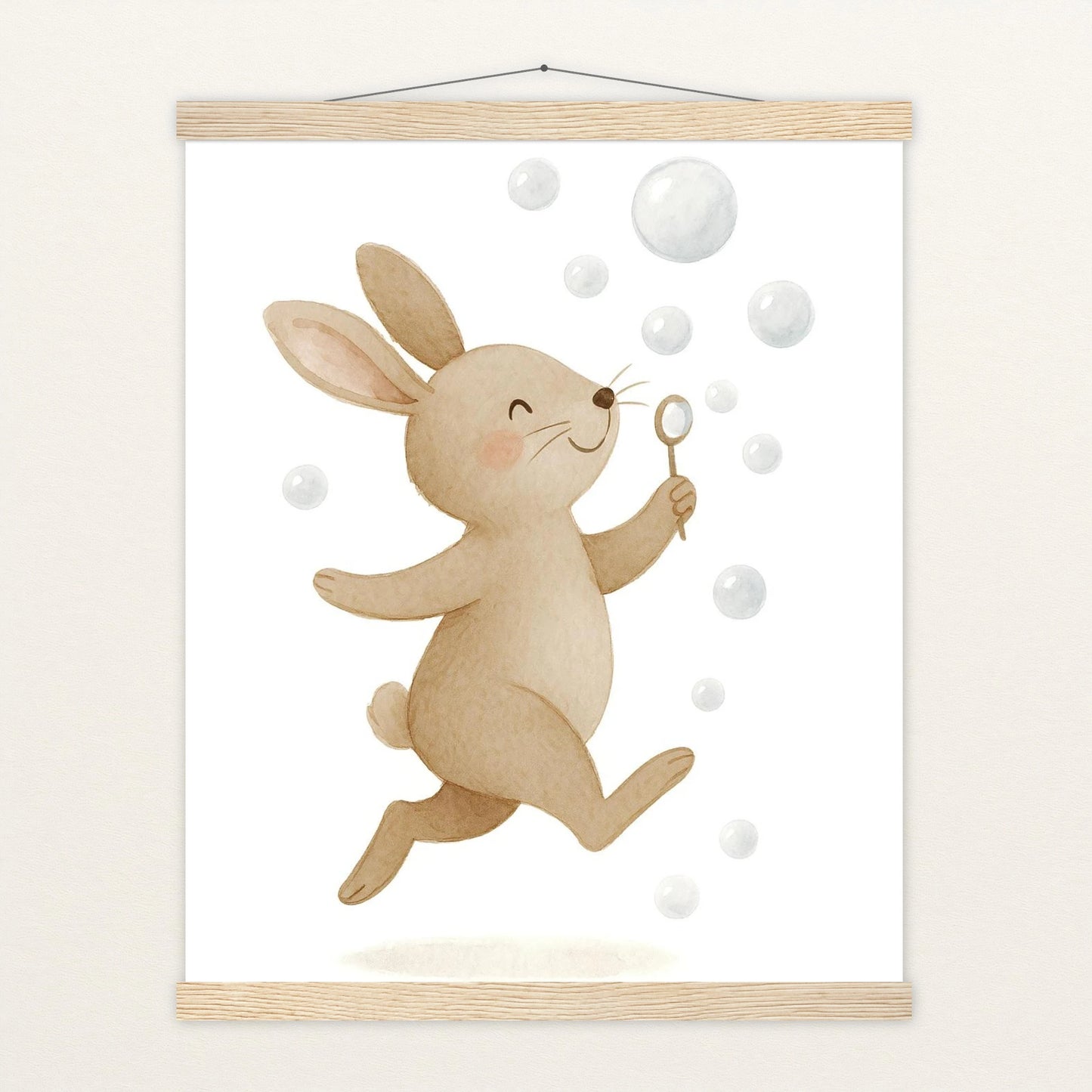 Holly der Hase - Motiv: "Seifenblasen" Poster mit Leisten von tinylearner