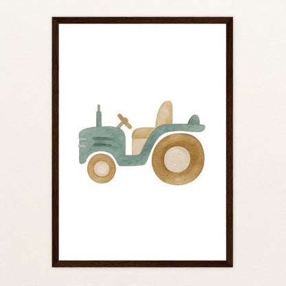Traktor Poster mit Holzrahmen von tinylearner