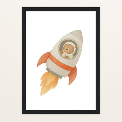 Balu der Bär - Motiv: "Rakete" Poster mit Holzrahmen von tinylearner