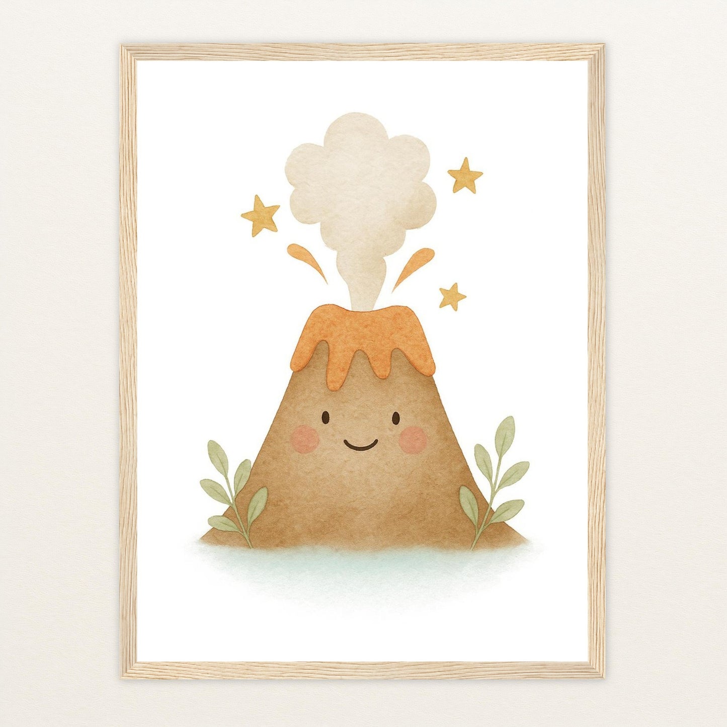 Vulkan Poster mit Holzrahmen von tinylearner