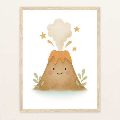 Vulkan Poster mit Holzrahmen von tinylearner