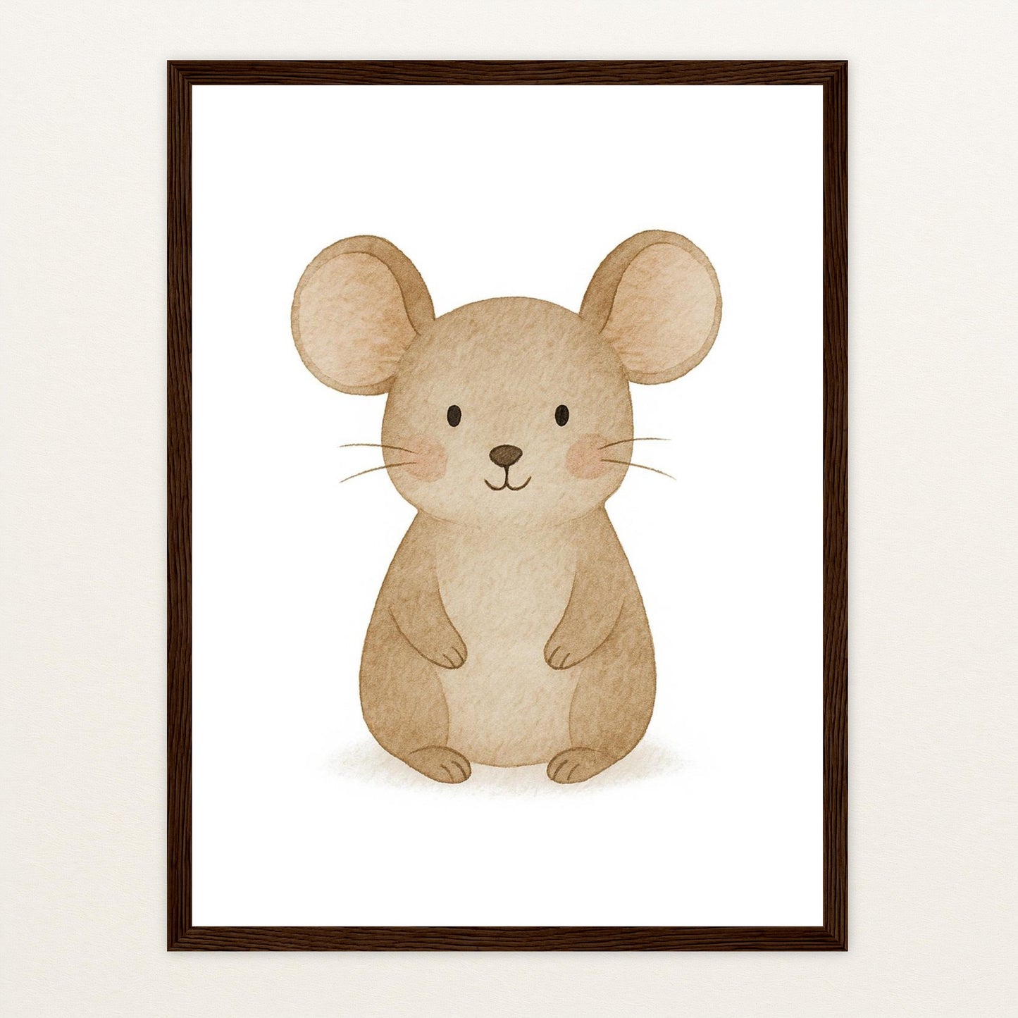 Mimi die Maus Poster mit Holzrahmen von tinylearner