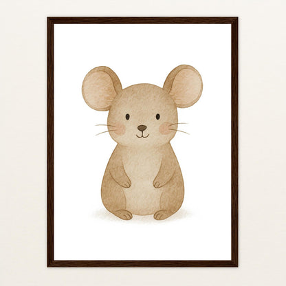 Mimi die Maus Poster mit Holzrahmen von tinylearner