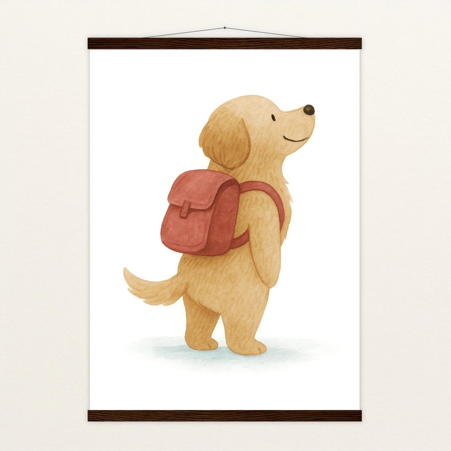 Hugo der Hund - Motiv: "Rucksack" Poster mit Leisten von tinylearner