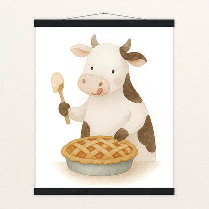 Klara die Kuh - Motiv: "Kuchen" Poster mit Leisten von tinylearner