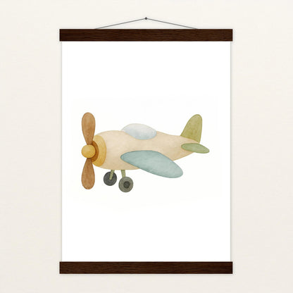 Propellerflugzeug Poster mit Leisten von tinylearner