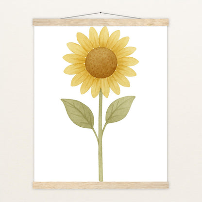 Sonnenblume Poster mit Leisten von tinylearner