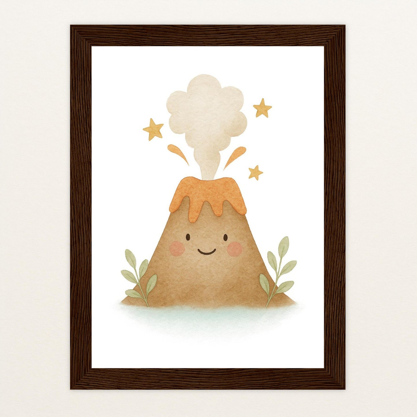 Vulkan Poster mit Holzrahmen von tinylearner