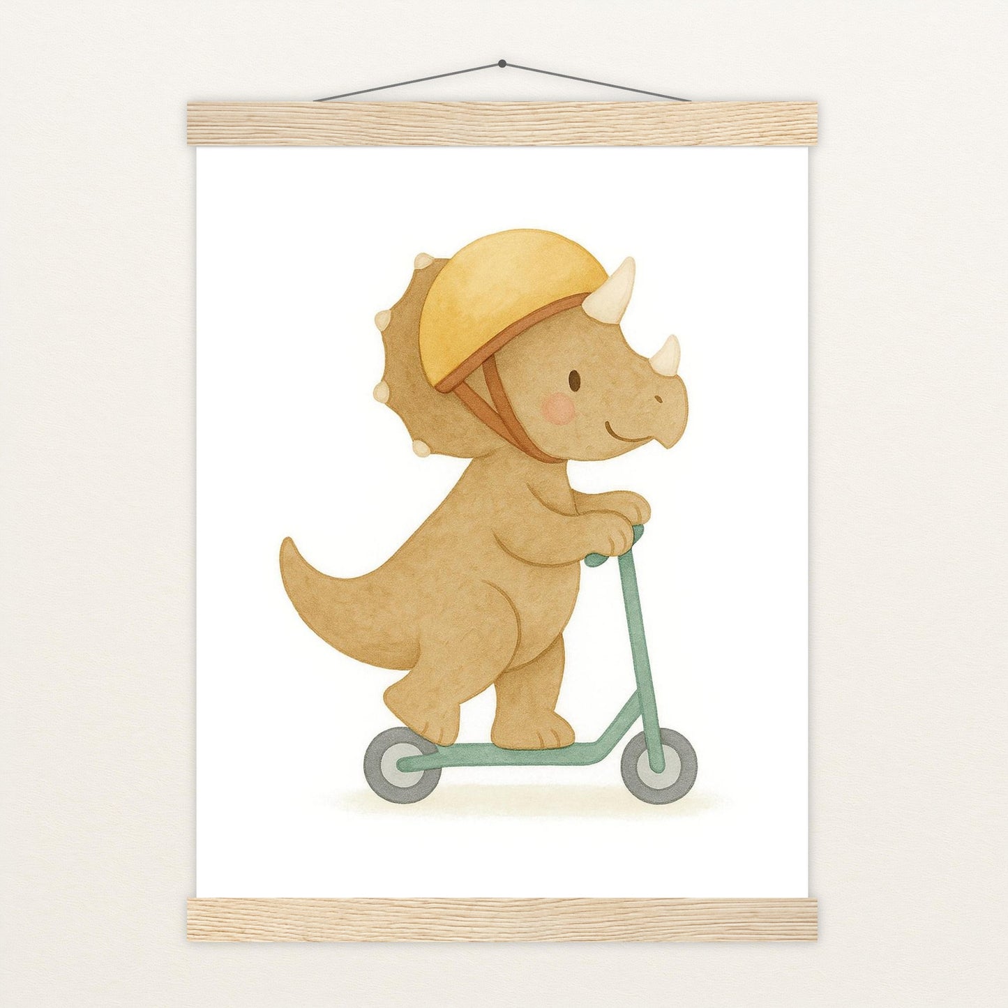 Dinosaurier Triceratops - Motiv: "Roller" Poster mit Leisten von tinylearner