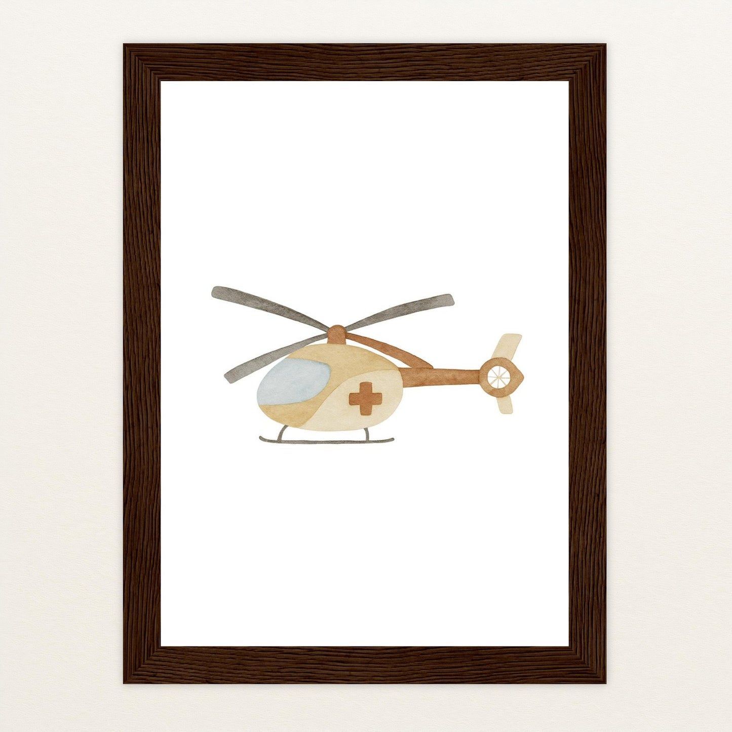 Rettungshubschrauber Poster mit Holzrahmen von tinylearner