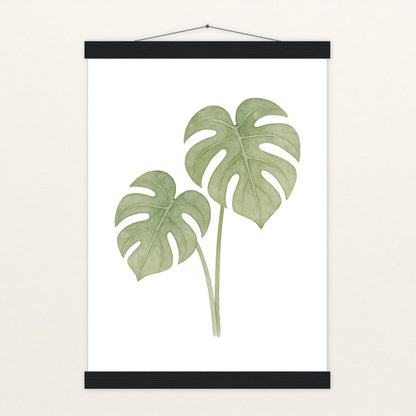 Monstera-Blätter Poster mit Leisten von tinylearner
