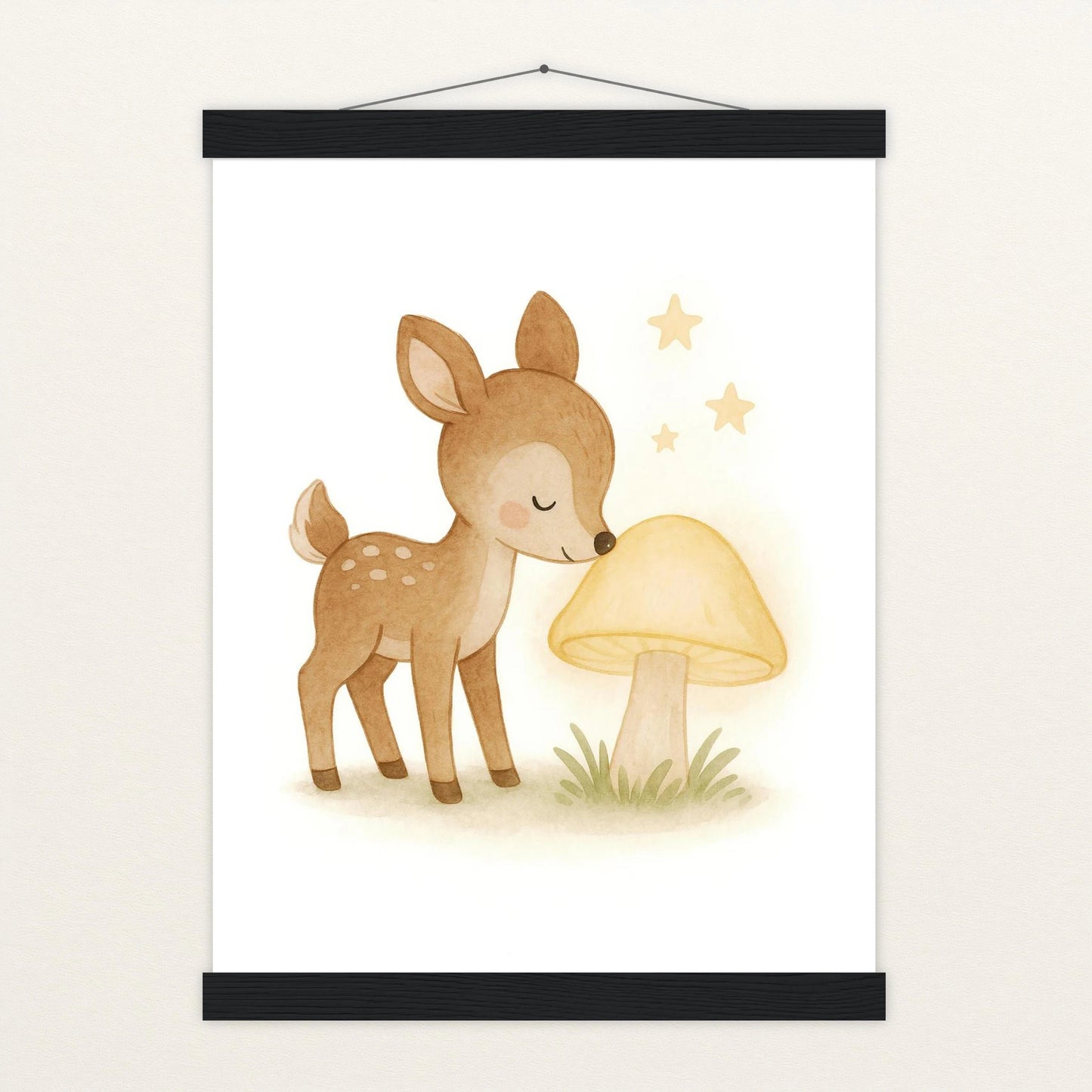 Ria das Reh - Motiv: "Leuchtpilz" Poster mit Leisten von tinylearner