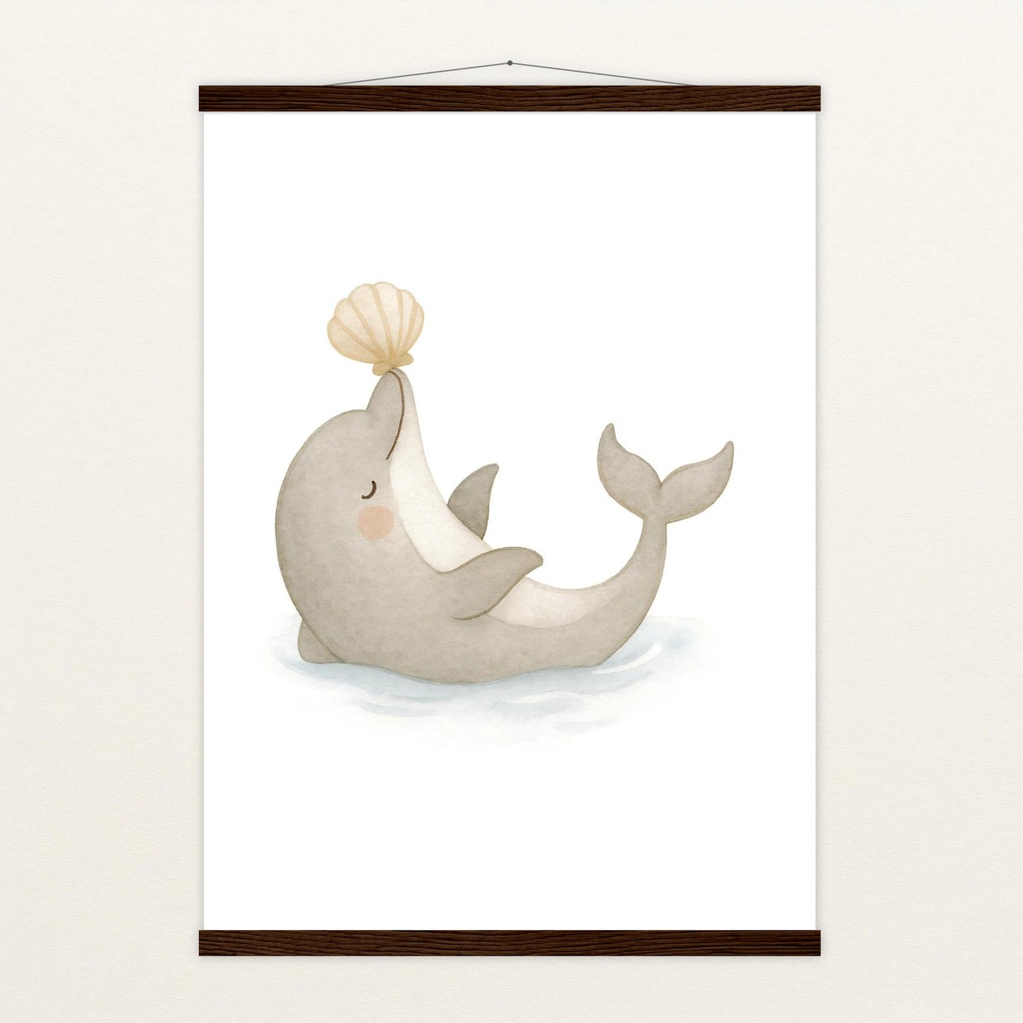 Dora der Delfin - Motiv: "Muschel" Poster mit Leisten von tinylearner