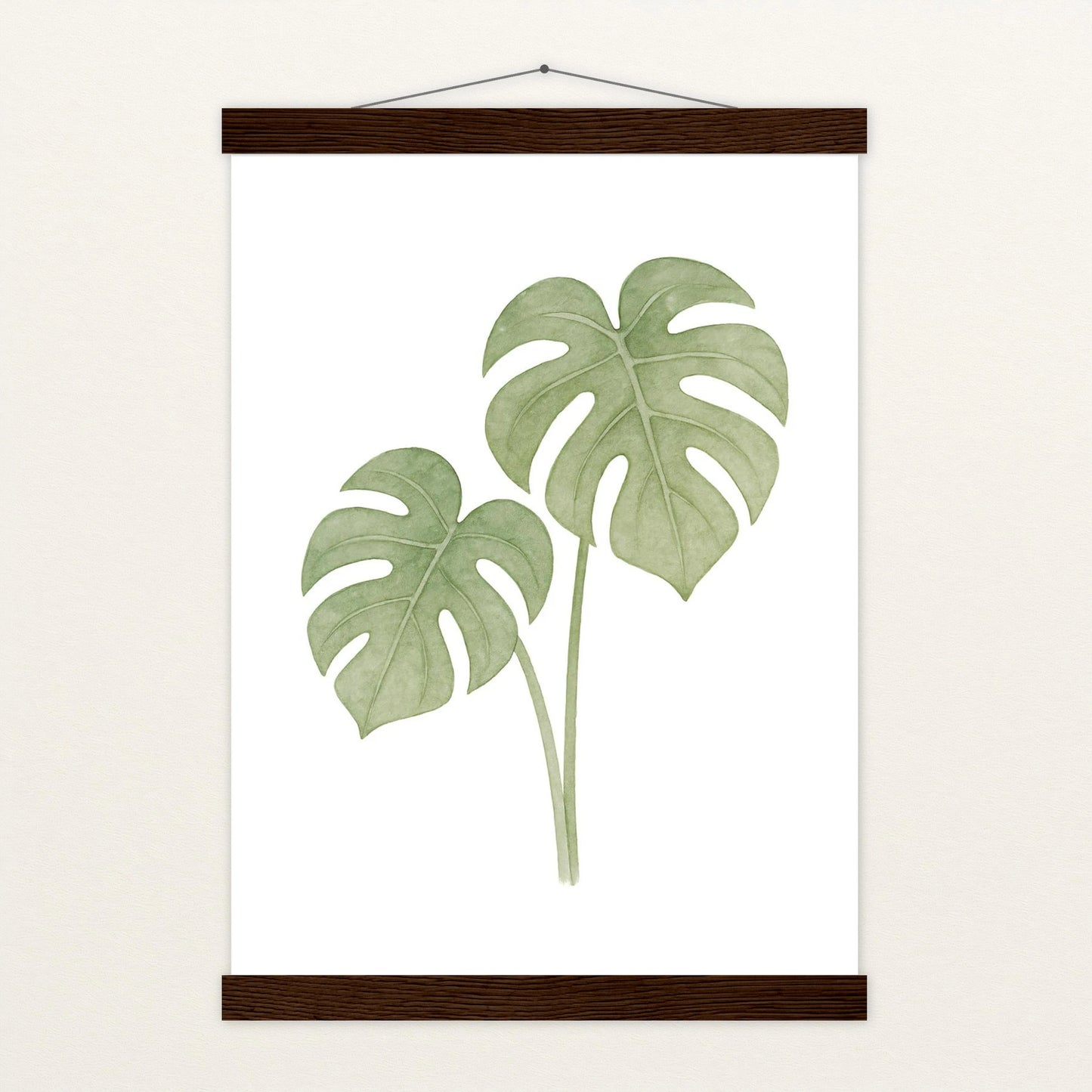 Monstera-Blätter Poster mit Leisten von tinylearner
