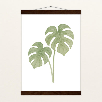 Monstera-Blätter Poster mit Leisten von tinylearner