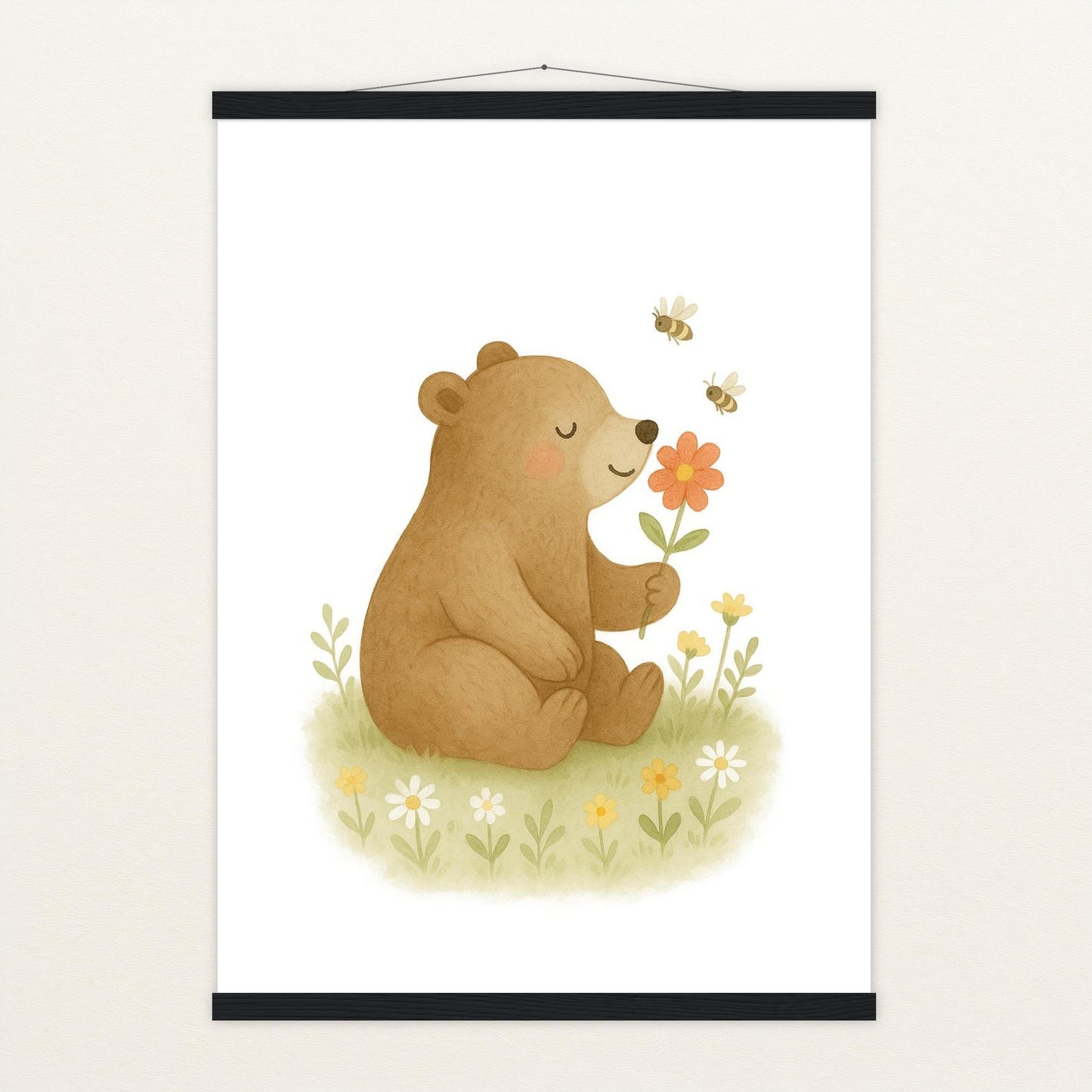 Balu der Bär - Motiv: "Blume" Poster mit Leisten von tinylearner