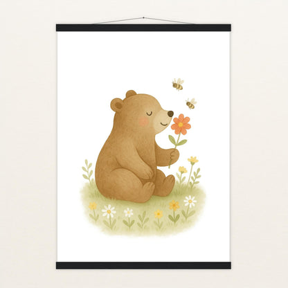 Balu der Bär - Motiv: "Blume" Poster mit Leisten von tinylearner