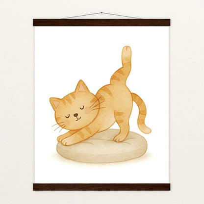 Kira die Katze - Motiv: "Yoga" Poster mit Leisten von tinylearner