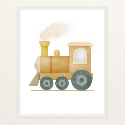 Lokomotive Poster mit Holzrahmen von tinylearner