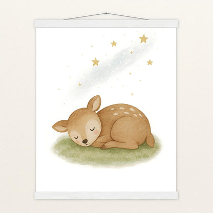 Ria das Reh - Motiv: "Schlafend" Poster mit Leisten von tinylearner