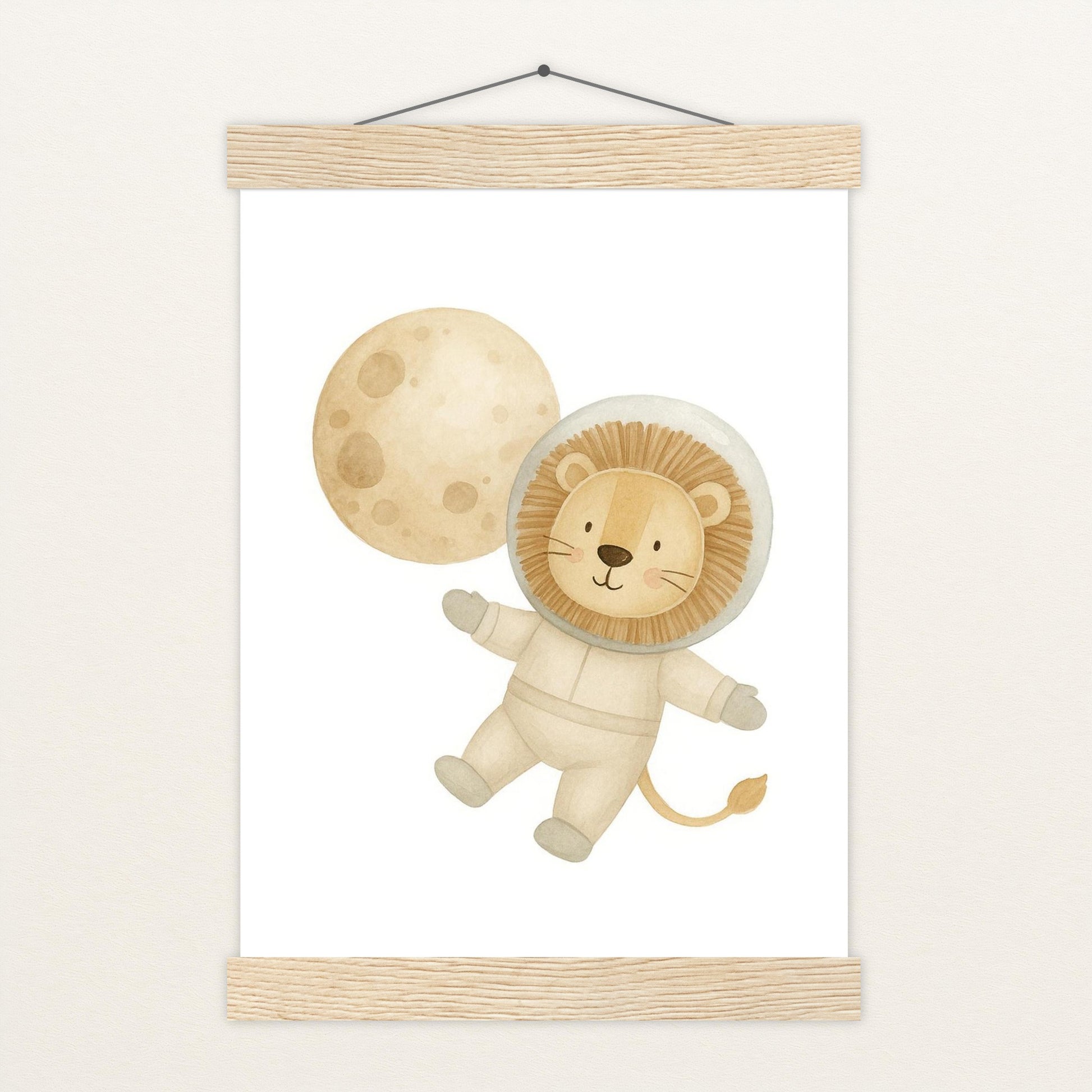 Leo der Löwe - Motiv: "Astronaut" Poster mit Leisten von tinylearner