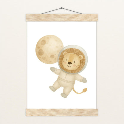 Leo der Löwe - Motiv: "Astronaut" Poster mit Leisten von tinylearner