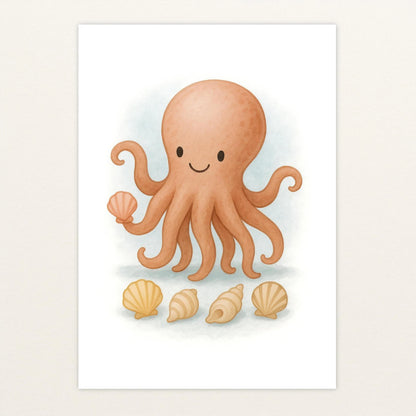 Tilli der Tintenfisch - Motiv: "Muscheln" Poster von tinylearner
