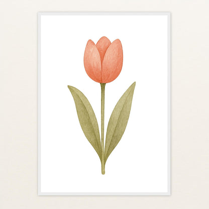 Tulpe Poster mit Holzrahmen von tinylearner
