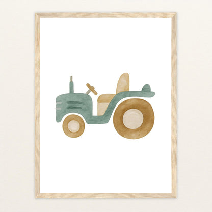 Traktor Poster mit Holzrahmen von tinylearner
