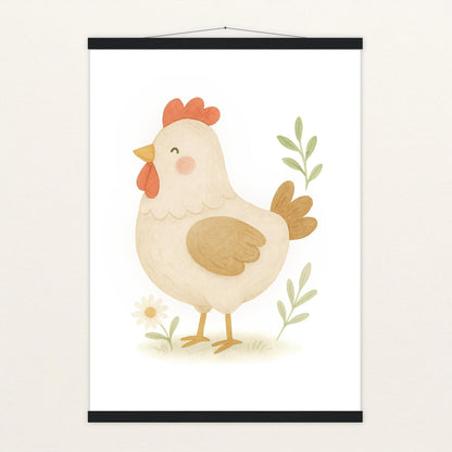 Hanni das Huhn Poster mit Leisten von tinylearner