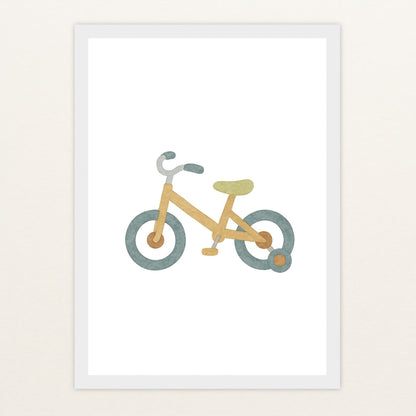 Fahrrad Poster mit Holzrahmen von tinylearner