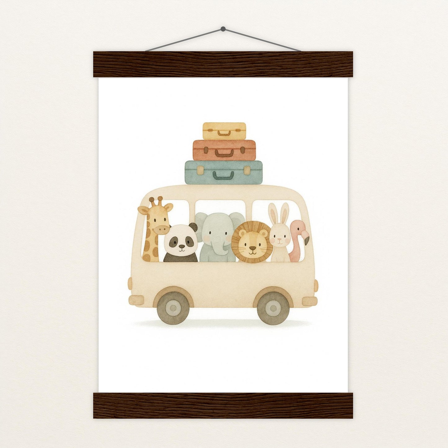 Tierfreunde - Motiv: "Reisebus" Poster mit Leisten von tinylearner