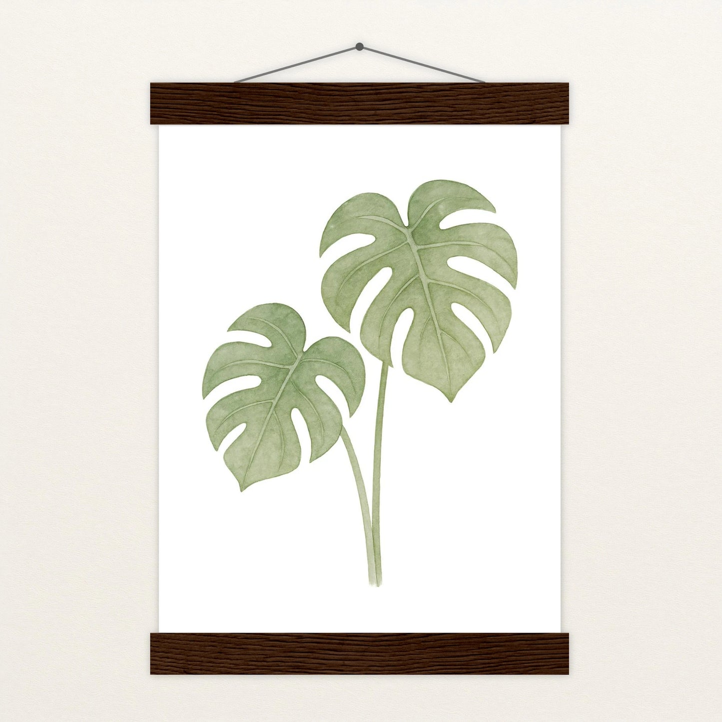 Monstera-Blätter Poster mit Leisten von tinylearner