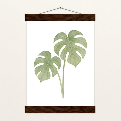 Monstera-Blätter Poster mit Leisten von tinylearner