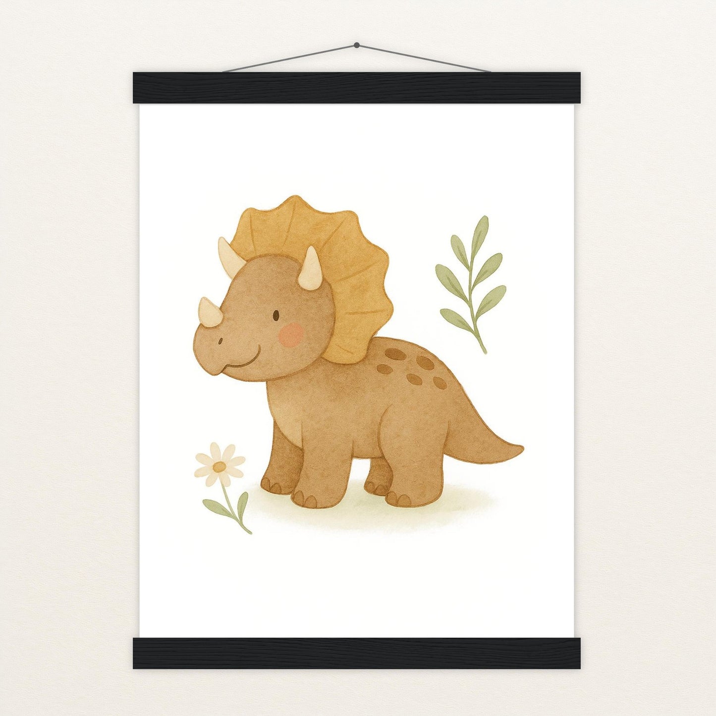 Dinosaurier Triceratops Poster mit Leisten von tinylearner