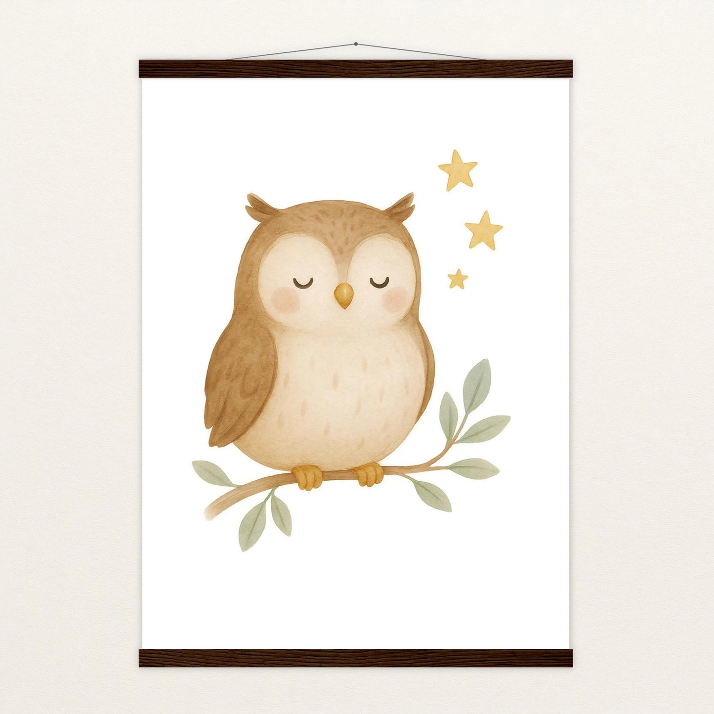 Emmi die Eule Poster mit Leisten von tinylearner