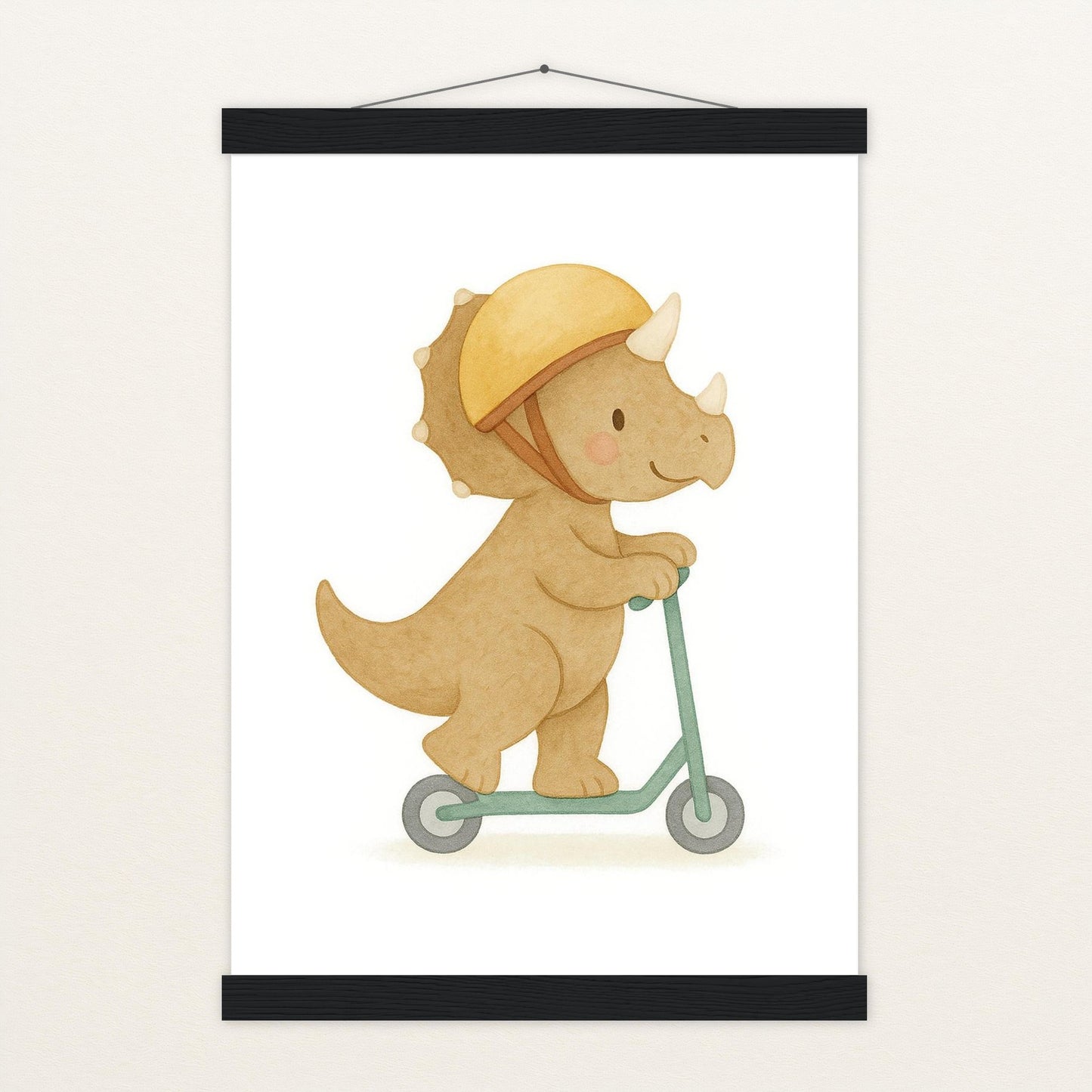 Dinosaurier Triceratops - Motiv: "Roller" Poster mit Leisten von tinylearner