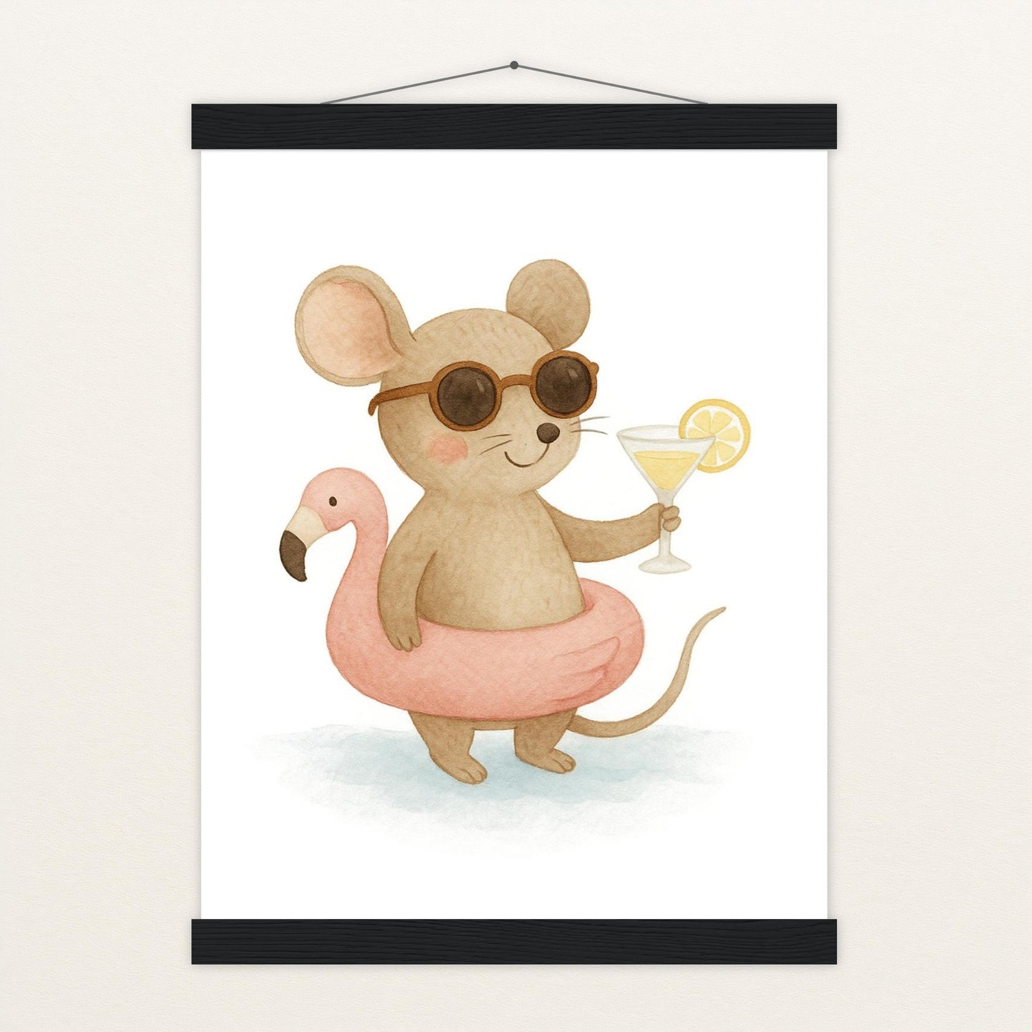 Mimi die Maus - Motiv: "Pooltag" Poster mit Leisten von tinylearner