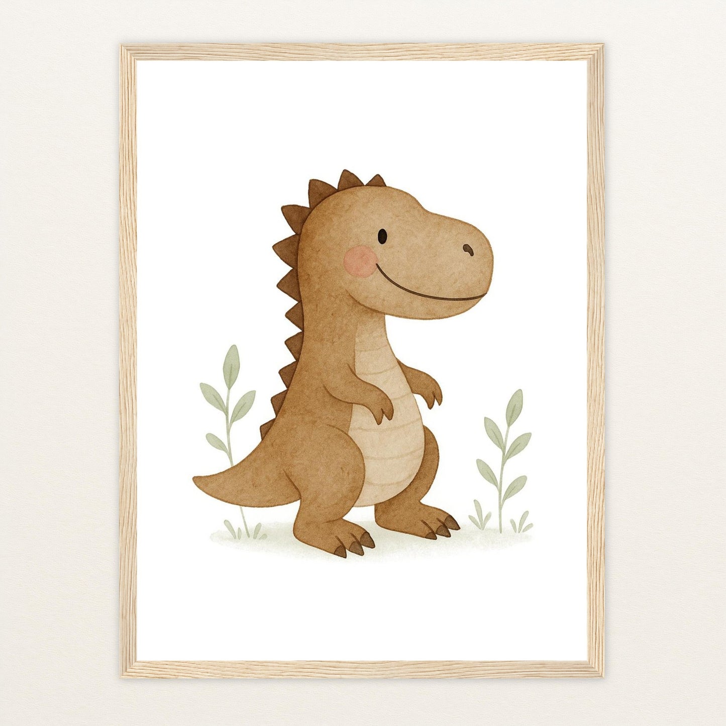 Dinosaurier T-Rex Poster mit Holzrahmen von tinylearner