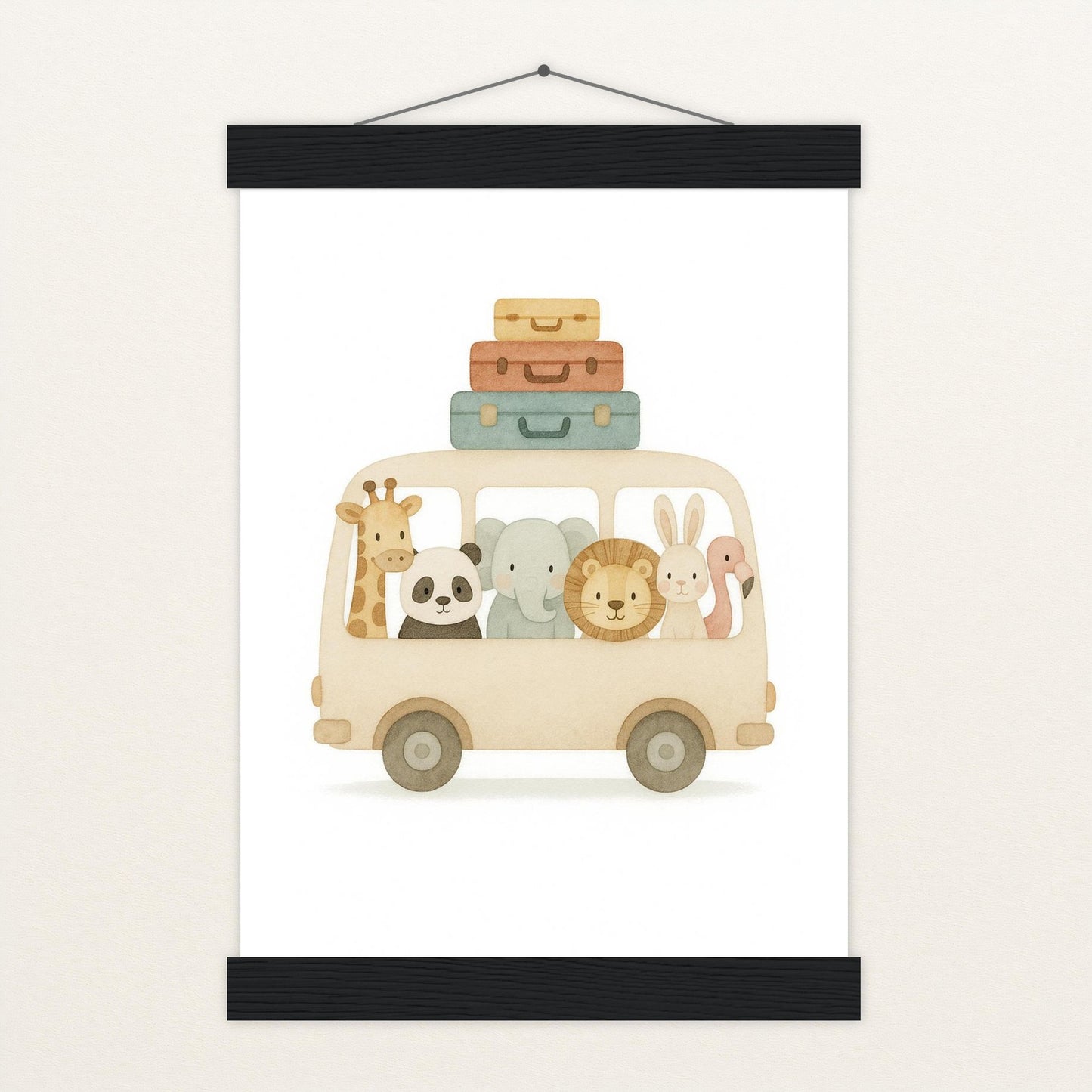 Tierfreunde - Motiv: "Reisebus" Poster mit Leisten von tinylearner