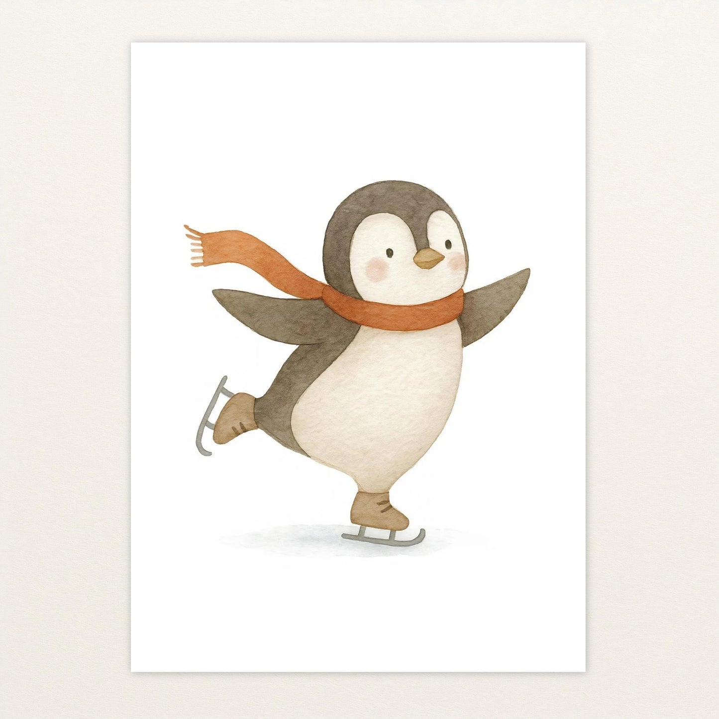 Pia der Pinguin - Motiv: "Eislaufen" Poster von tinylearner
