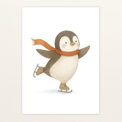 Pia der Pinguin - Motiv: "Eislaufen" Poster von tinylearner