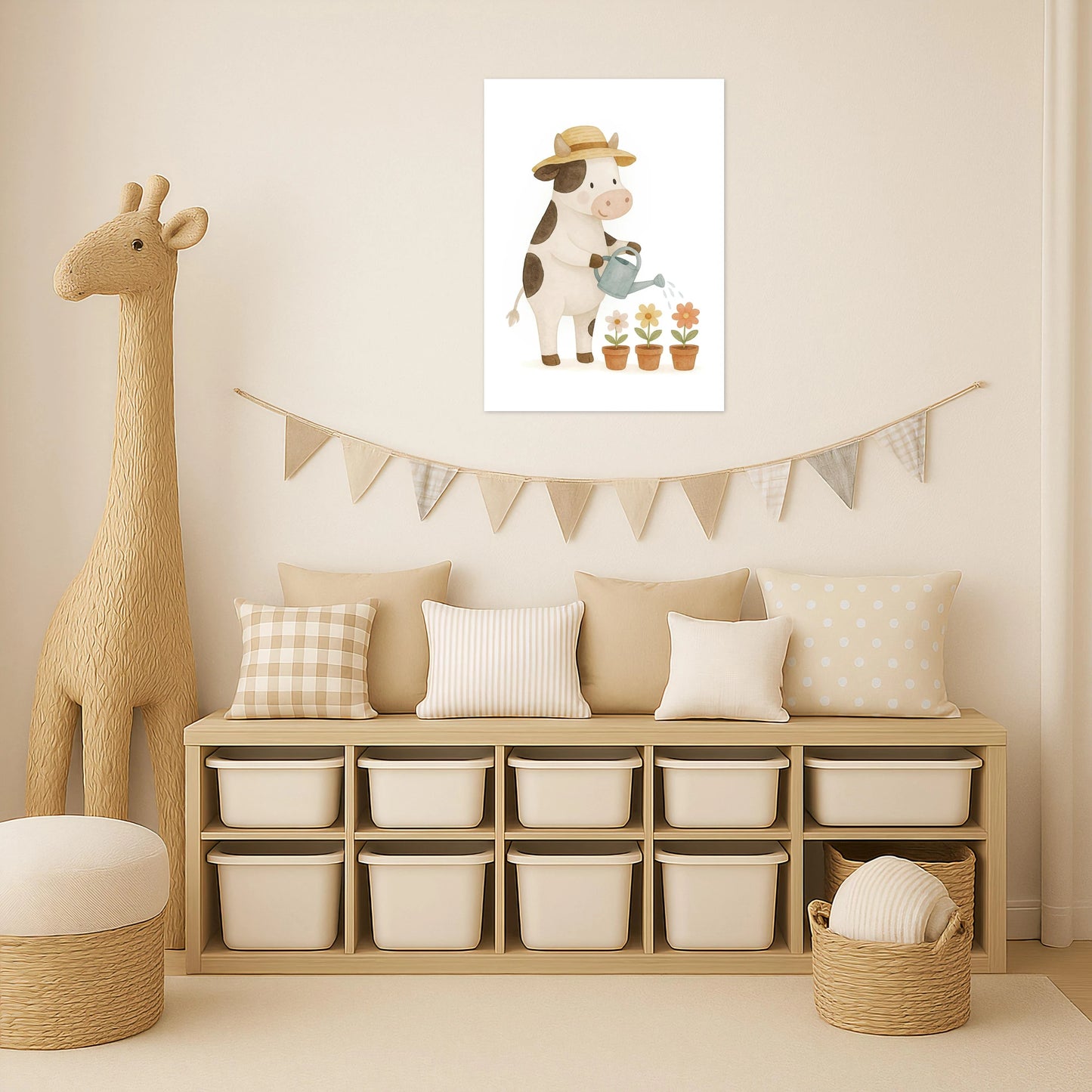 Klara die Kuh - Motiv: "Blumengießen" Poster von tinylearner