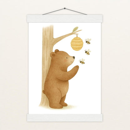 Balu der Bär - Motiv: "Bienenstock" Poster mit Leisten von tinylearner