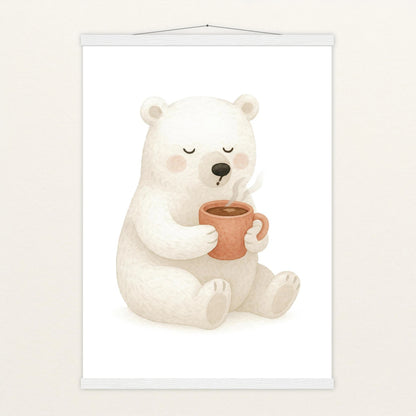 Pummel der Polarbär - Motiv: "Kakao" Poster mit Leisten von tinylearner